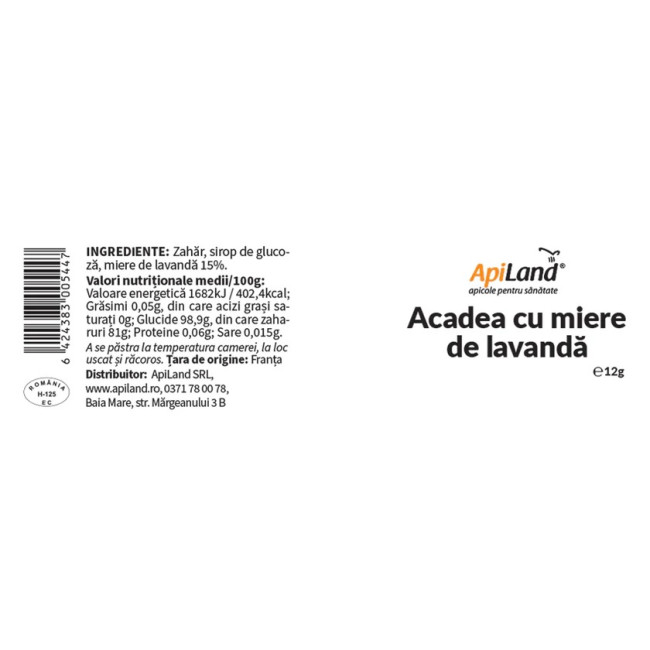 Acadele cu miere de lavandă - 4 x 12g Acadele cu miere de lavandă - 4 x 12g