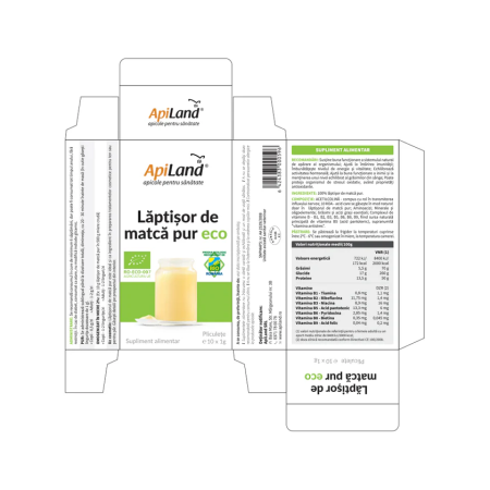Laptisor de Matca Pur Eco 10 plicuri x 1gr Apiland 