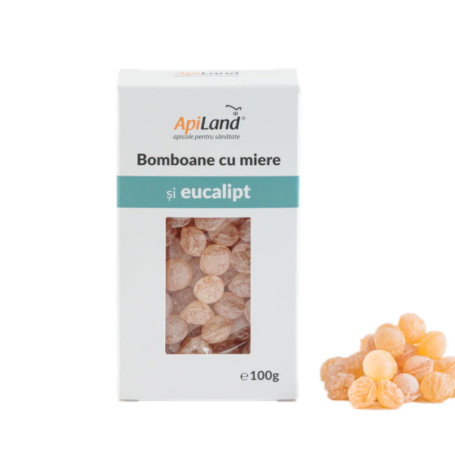 Bomboane cu miere și eucalipt 100g Apiland
