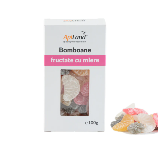 Bomboane cu miere și mix de fructe 100g Apiland
