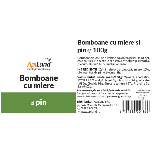Bomboane cu miere și pin 100g Apiland