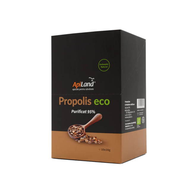 Pachet Propolis purificat 95% ECO - 10 plicuri x 10g Apiland