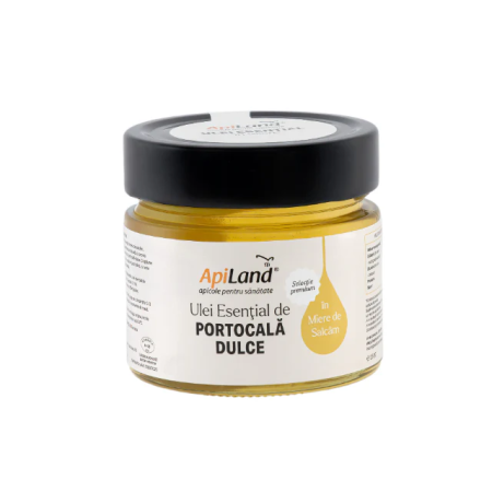 Miere de salcâm cu ulei esențial de portocală dulce 250g Apiland