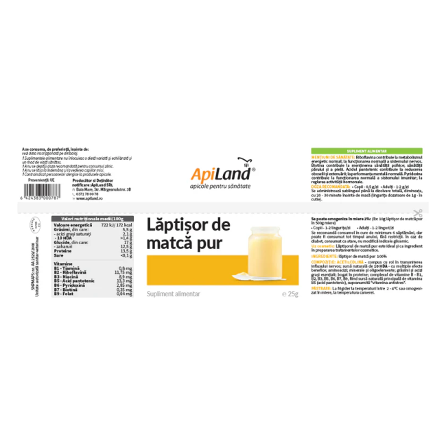 Lăptişor de matcă PUR convențional 25g Apiland