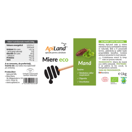 Miere Mană ECO 1kg Apiland