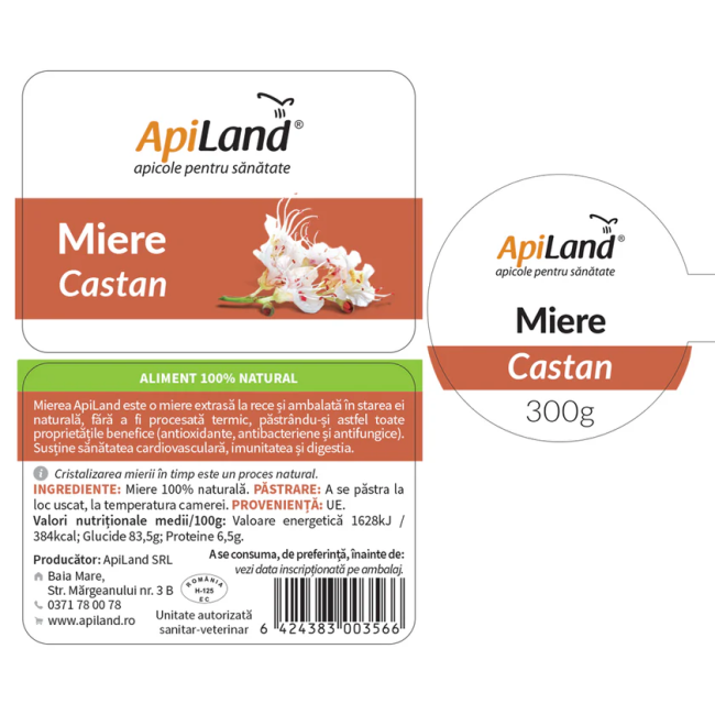Miere crudă de castan 300g Apiland