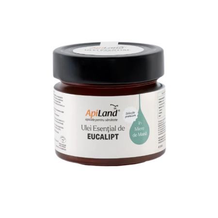 Miere de mană cu ulei esențial de eucalipt 250g Apiland