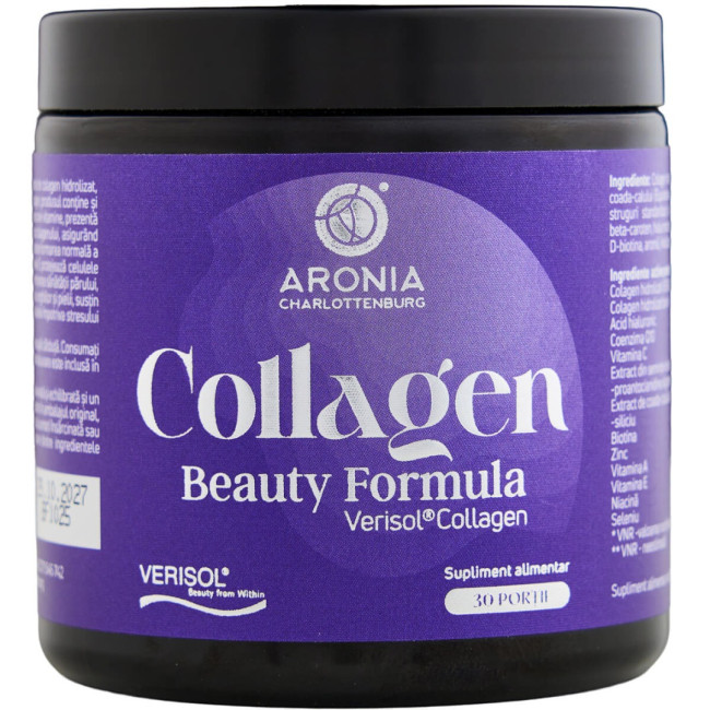 Collagen Beauty Formula — ritual zilnic de frumusețe, cu Colagen Verisol®, Coenzima Q10, CaroCare® Beta-Caroten, Acid Hialuronic, Biotina, plante și nutrienți esențiali