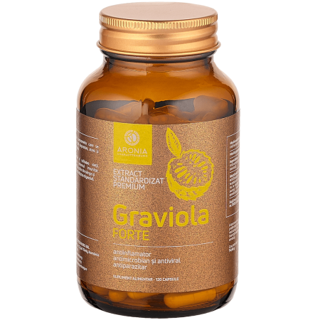Graviola Forte — 120 capsule cu Graviola, fructul cu proprietăți antiinflamatoare, antimicrobiene, antivirale și antiparazitare