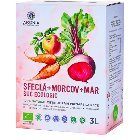 Suc de Sfeclă, Morcov și Măr 100% Natural și Ecologic 3L