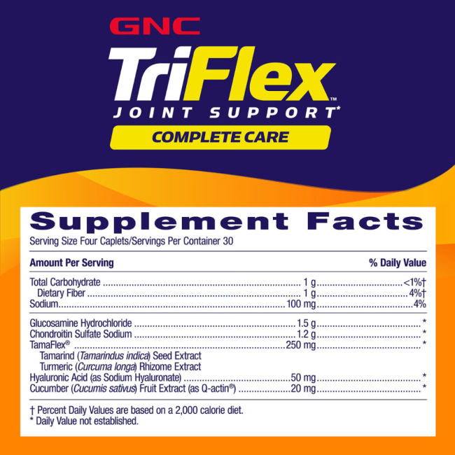 GNC TriFlex Joint Support Complete Care, Formula completa pentru sanatatea articulatiilor cu Tamaflex 120 tb