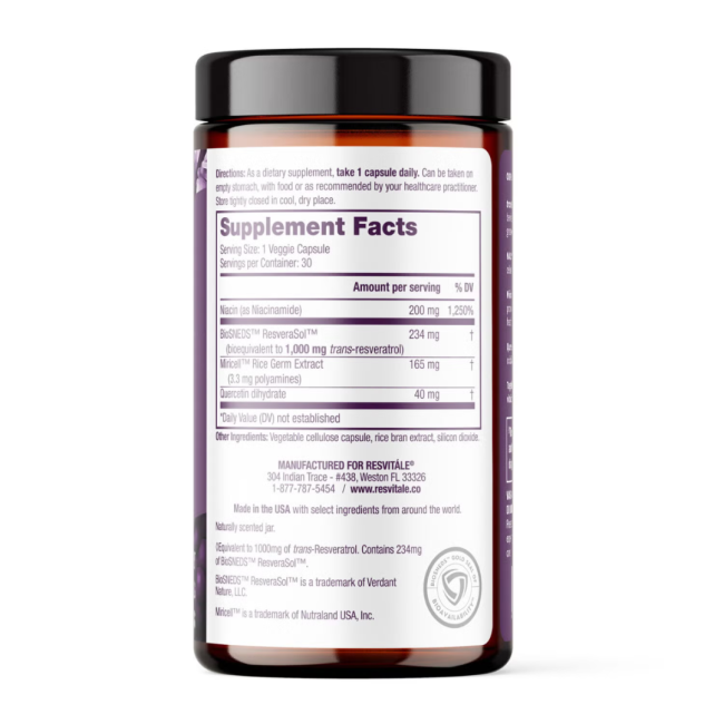 ResVitale™ Resveratrol + NAD & Miricell™ cu Spermidina – Suport Anti-Aging, Energie si Longevitate, 30 cps