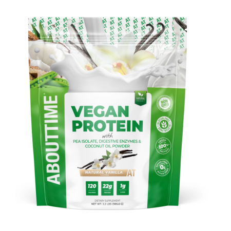 Abouttime Vegan Protein Proteina Vegana Cu Aroma Naturala De Vanilie, 908 G Abouttime Vegan Protein Proteina Vegana Cu Aroma Naturala De Vanilie, 908 G