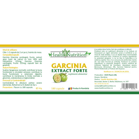 GARCINIA EXTRACT FORTE 180 cps Health Nutrition