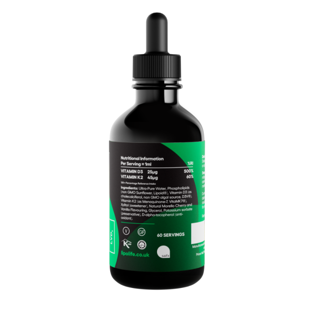 LVD1 - Vitamina D3 si K2 lipozomala 60ml Lipolife