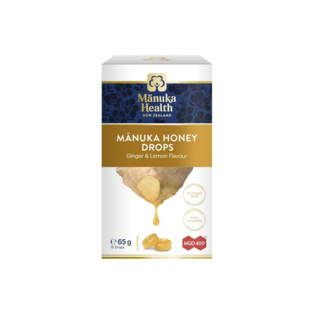 Bomboane cu Miere de Manuka MGO™ 400+, Ghimbir si Lamaie 65g 