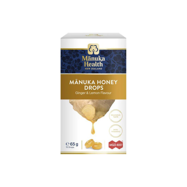 Bomboane cu Miere de Manuka MGO™ 400+, Ghimbir si Lamaie 65g