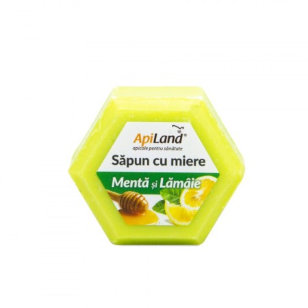 Apiland Săpun cu miere, mentă și lămâie 100g  Apiland Săpun cu miere, mentă și lămâie 100g