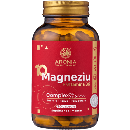 10 Magneziu + Vitamina B6 – Complex Fusion: 10 forme de magneziu + vitamina B6 pentru energie, focus și recuperare