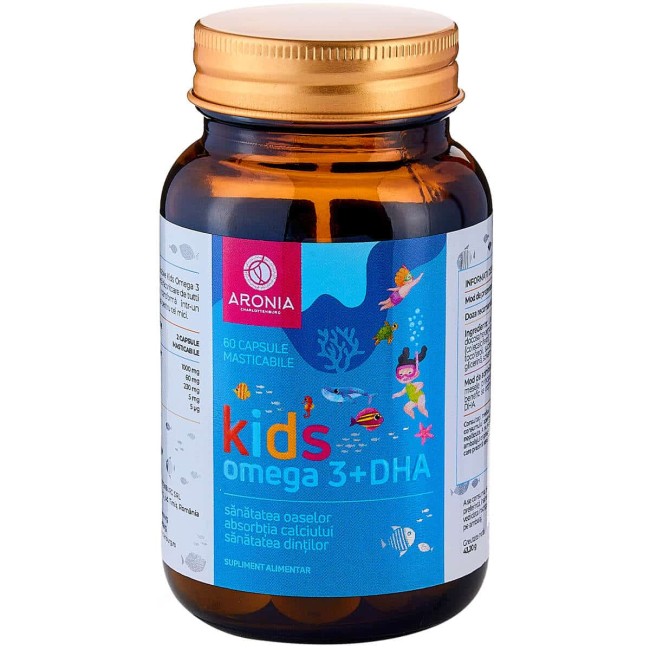 Kids Omega 3 + DHA — 60 capsule masticabile pentru creșterea și dezvoltarea sănătoasă a copiilor Kids Omega 3 + DHA — 60 capsule masticabile pentru creșterea și dezvoltarea sănătoasă a copiilor