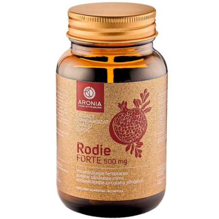 Rodie Forte la 500mg — 60 capsule din Rodie cu numeroase beneficii pentru corp și pentru minte Rodie Forte la 500mg — 60 capsule din Rodie cu numeroase beneficii pentru corp și pentru minte
