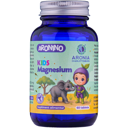 Aronino Kids Magnesium — 60 tablete masticabile care sprijină energia, mușchii și oasele copiilor