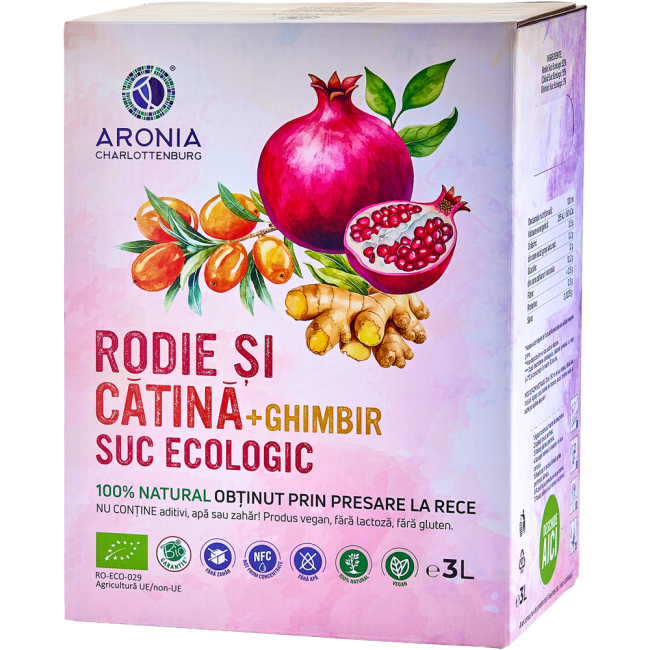 Suc de Rodie, Cătină și Ghimbir 100% Natural și Ecologic la 3 litri