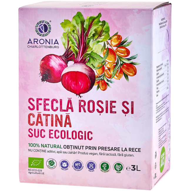 Suc de Sfeclă Roșie și Cătină 100% Natural și Ecologic la 3 litri Suc de Sfeclă Roșie și Cătină 100% Natural și Ecologic la 3 litri