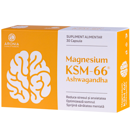 Magnesium + Ashwagandha KSM-66 — un duo natural care susține calmul, somnul și sănătatea mintală Magnesium + Ashwagandha KSM-66 — un duo natural care susține calmul, somnul și sănătatea mintală