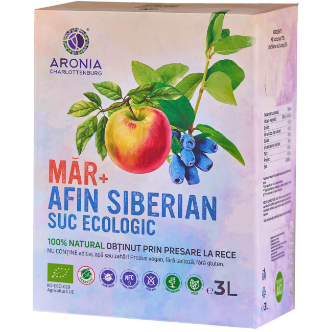 Suc de Măr și Afin Siberian 100% Natural și Ecologic la 3 litri