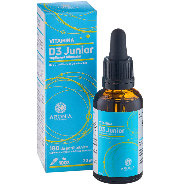 Vitamina D3 Junior — 800 UI, 30ml — supliment natural pentru creșterea sănătoasă a copiilor Vitamina D3 Junior — 800 UI, 30ml — supliment natural pentru creșterea sănătoasă a copiilor