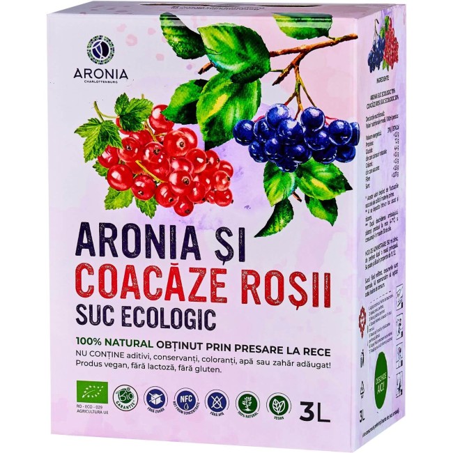 Suc de Aronia și Coacăze Roșii 100% Natural și Ecologic la 3L Suc de Aronia și Coacăze Roșii 100% Natural și Ecologic la 3L