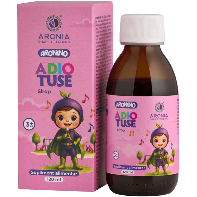 Aronino Adio Tuse — sirop natural pentru copii, creat special pentru calmarea tusei și liniștirea gâtului sensibil