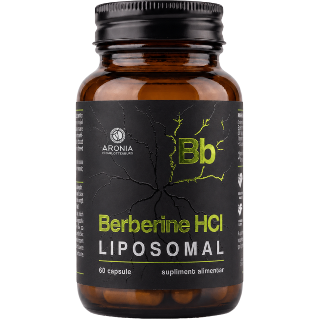 Berberine HCl Liposomal — 60 capsule cu Berberină în format lipozomal, pentru susținerea metabolismului, glicemiei normale și echilibrului alimentar