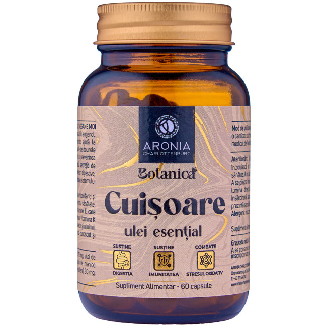Ulei Esențial de Cuișoare — 60 de capsule cu beneficii pentru digestie, imunitate și ficat | Botanica