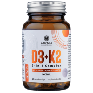 Vitamina D3+K2, 2 in 1 Complex — 2 vitamine esențiale, cu absorbție optimă, pentru sănătatea oaselor, dinților și mușchilor