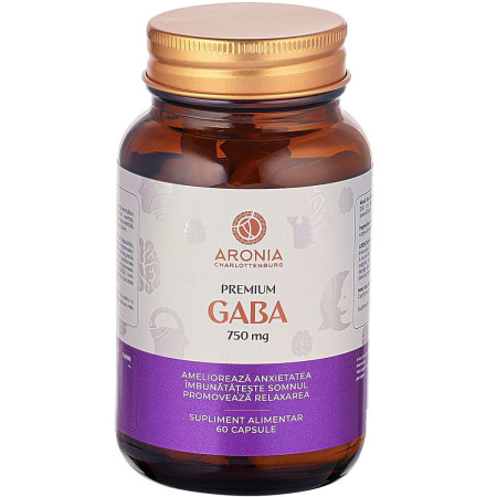 Premium GABA la 750mg — 60 capsule cu beneficii pentru calm, somn și relaxare Premium GABA la 750mg — 60 capsule cu beneficii pentru calm, somn și relaxare