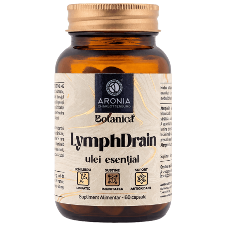 Lymph Drain — capsule cu 6 uleiuri esențiale pentru perioadele în care reții apă, corpul pare mai încărcat și ai picioarele grele | Botanica