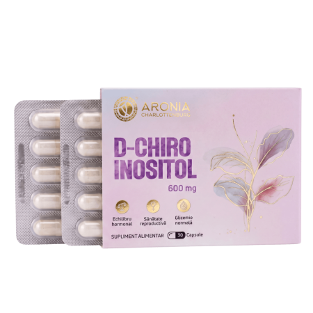 D-Chiro-Inositol 600 mg — 30 capsule pentru echilibru hormonal feminin, sănătate reproductivă și control glicemic