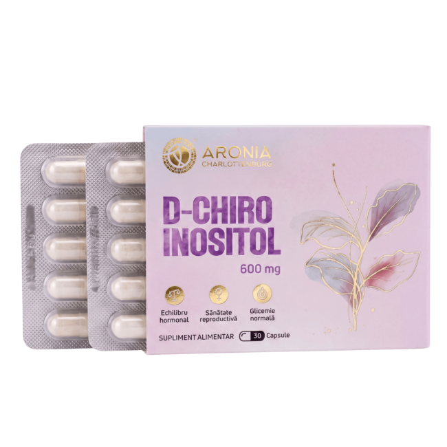 D-Chiro-Inositol 600 mg — 30 capsule pentru echilibru hormonal feminin, sănătate reproductivă și control glicemic