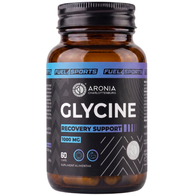 Glycine 1000 mg – 60 de capsule cu Glicină de puritate 99,5%, pentru recuperare avansată după sport | FUEL4SPORTS