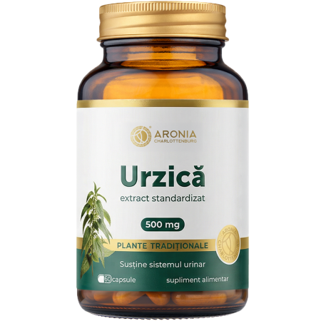 Urzică 500 mg — 60 capsule cu extract concentrat din rădăcina de urzică pentru susținerea sistemului urinar, prostatei și circulației  |  Plante Tradiționale