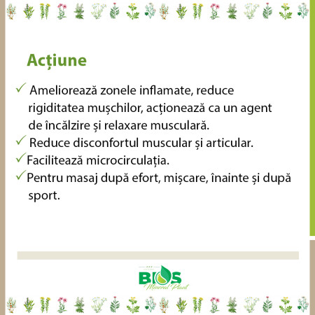 Ulei solid de masaj, pentru dureri musculare, reduce disconfortul muscular si articular,100% natural, 150 ml