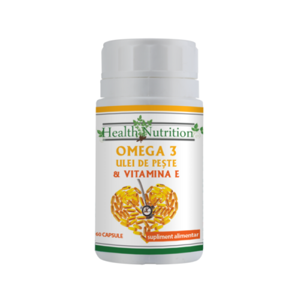 Omega3 ulei de peste 500 mg + Vitamina E 5mg 60 capsule moi Health Nutrition