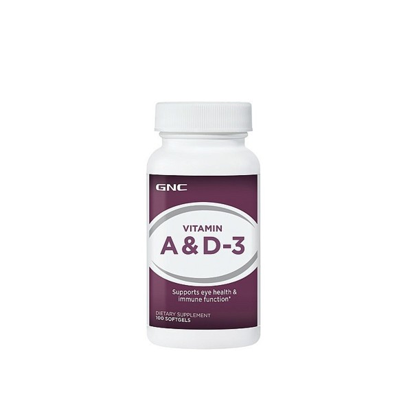 Gnc Vitamin A & D-3, Vitamina A 5000 Ui Si Vitamina D-3 Naturala 100% Din Lanolina 400 Ui , 100 Cps