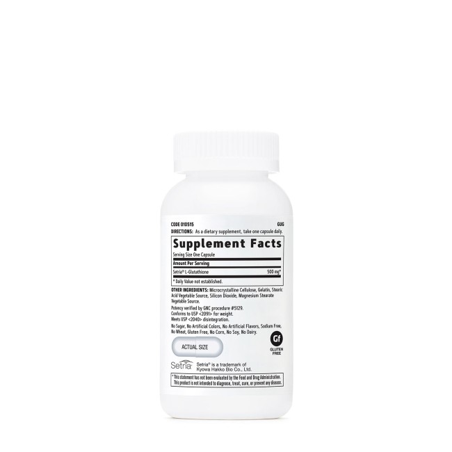 Gnc L-glutathione 500 Mg, L-glutation, 60 Cps Gnc L-glutathione 500 Mg, L-glutation, 60 Cps