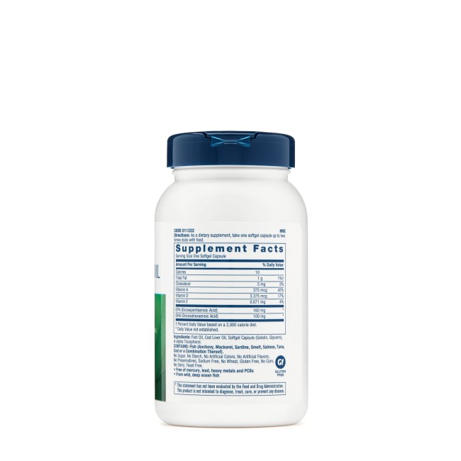 Gnc Cod Liver Oil, Ulei Triplu Din Ficat De Cod, 90 Cps Gnc Cod Liver Oil, Ulei Triplu Din Ficat De Cod, 90 Cps