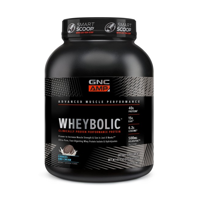 Gnc Amp Wheybolic, Proteina Din Zer, Cu Aroma De Biscuiti Si Crema, 1300 G Gnc Amp Wheybolic, Proteina Din Zer, Cu Aroma De Biscuiti Si Crema, 1300 G