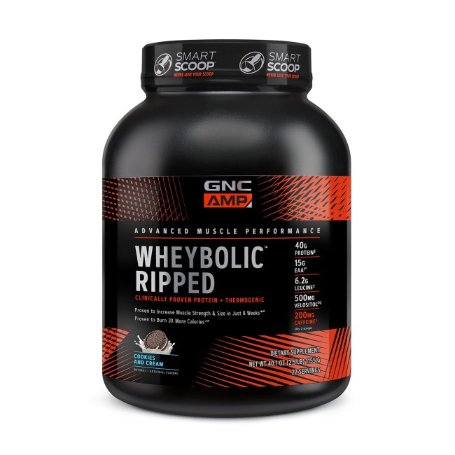 Gnc Amp Wheybolic Ripped, Proteina Din Zer, Cu Aroma De Biscuiti Cu Crema, 1155 G Gnc Amp Wheybolic Ripped, Proteina Din Zer, Cu Aroma De Biscuiti Cu Crema, 1155 G