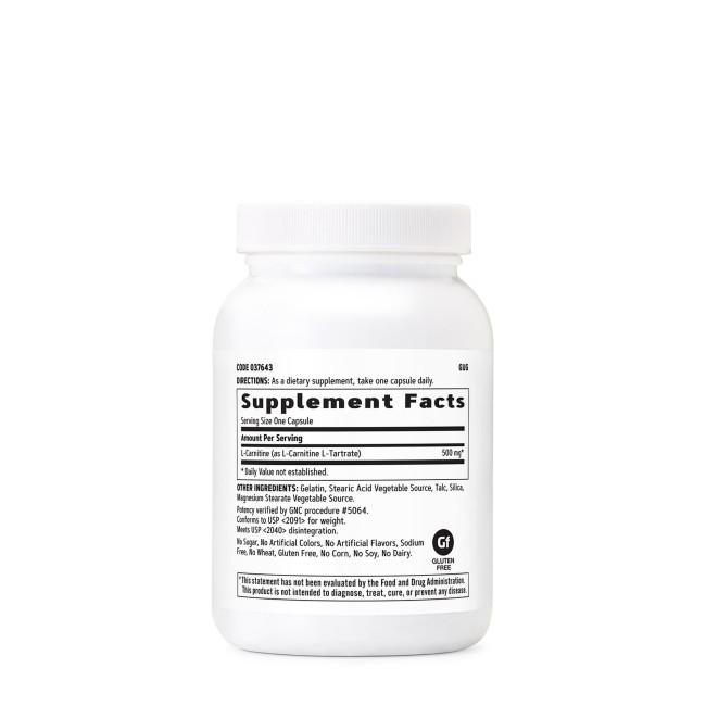 Gnc L-carnitine 500mg, L-carnitina, 120 Cps Gnc L-carnitine 500mg, L-carnitina, 120 Cps